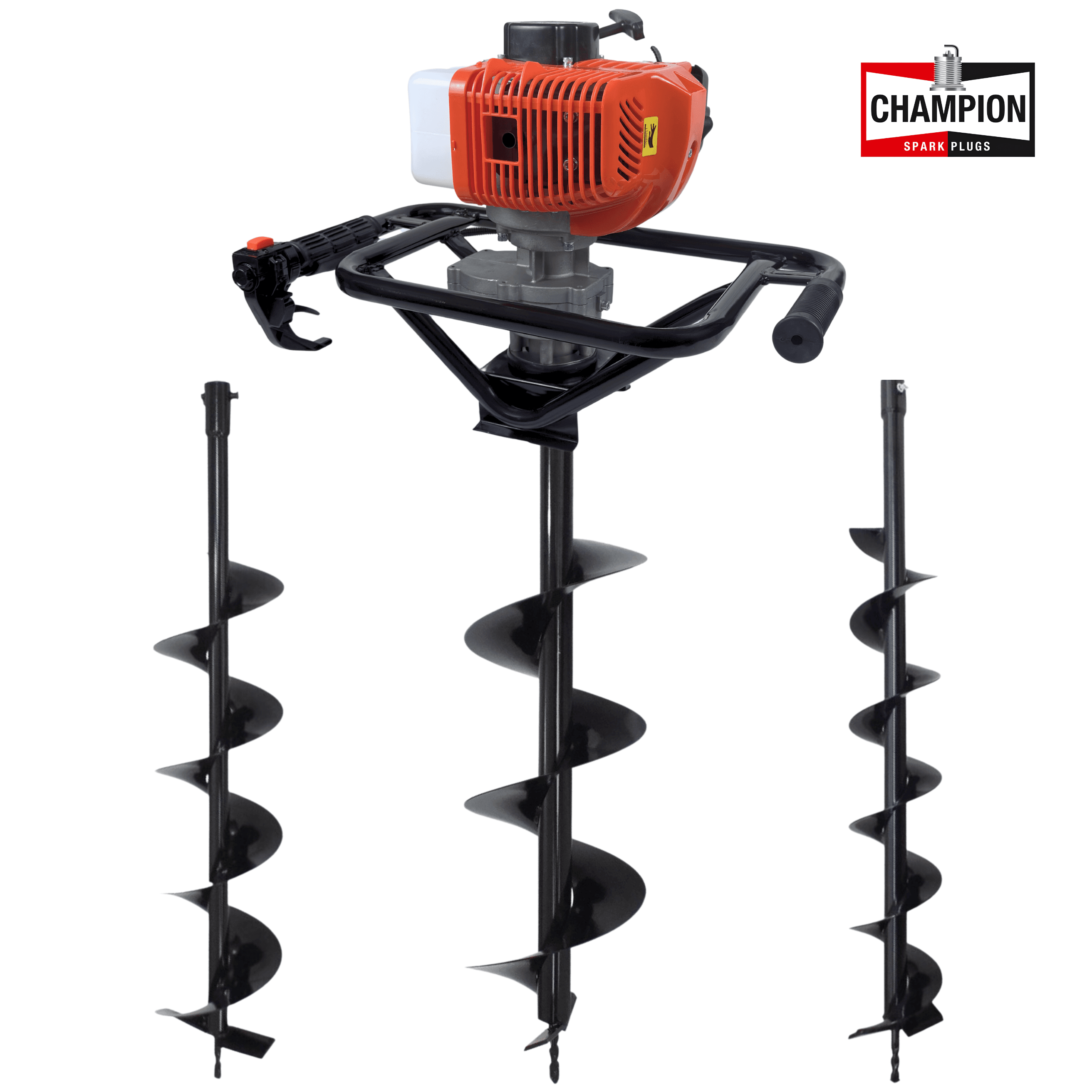 Perfurador De Solo Duratork DPS523P À Gasolina 2T 52cc 2,5HP Com Brocas 80X10cm + 80X15cm + 80X20cm